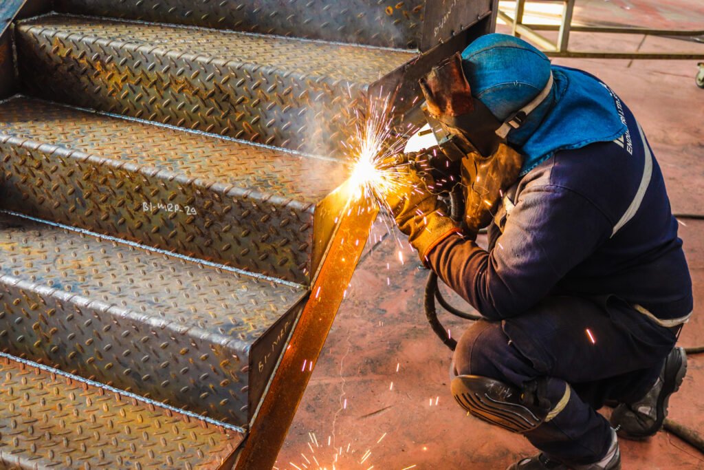 Arc Welding Fabrication workshop showcasing repair welding services and custom metal fabrication equipment in Houston.